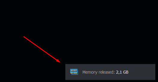 Compact RAM Cleaner notification after cleanup